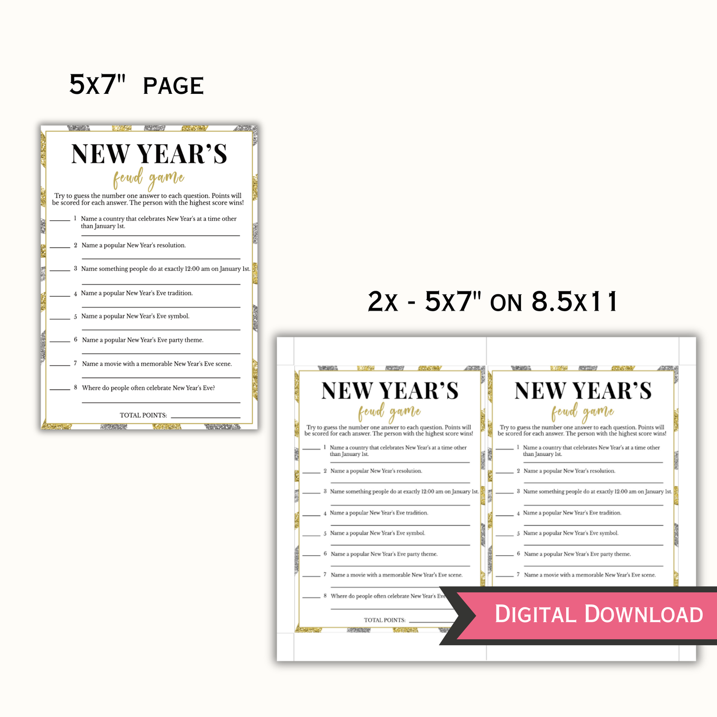 New Year's Feud Game