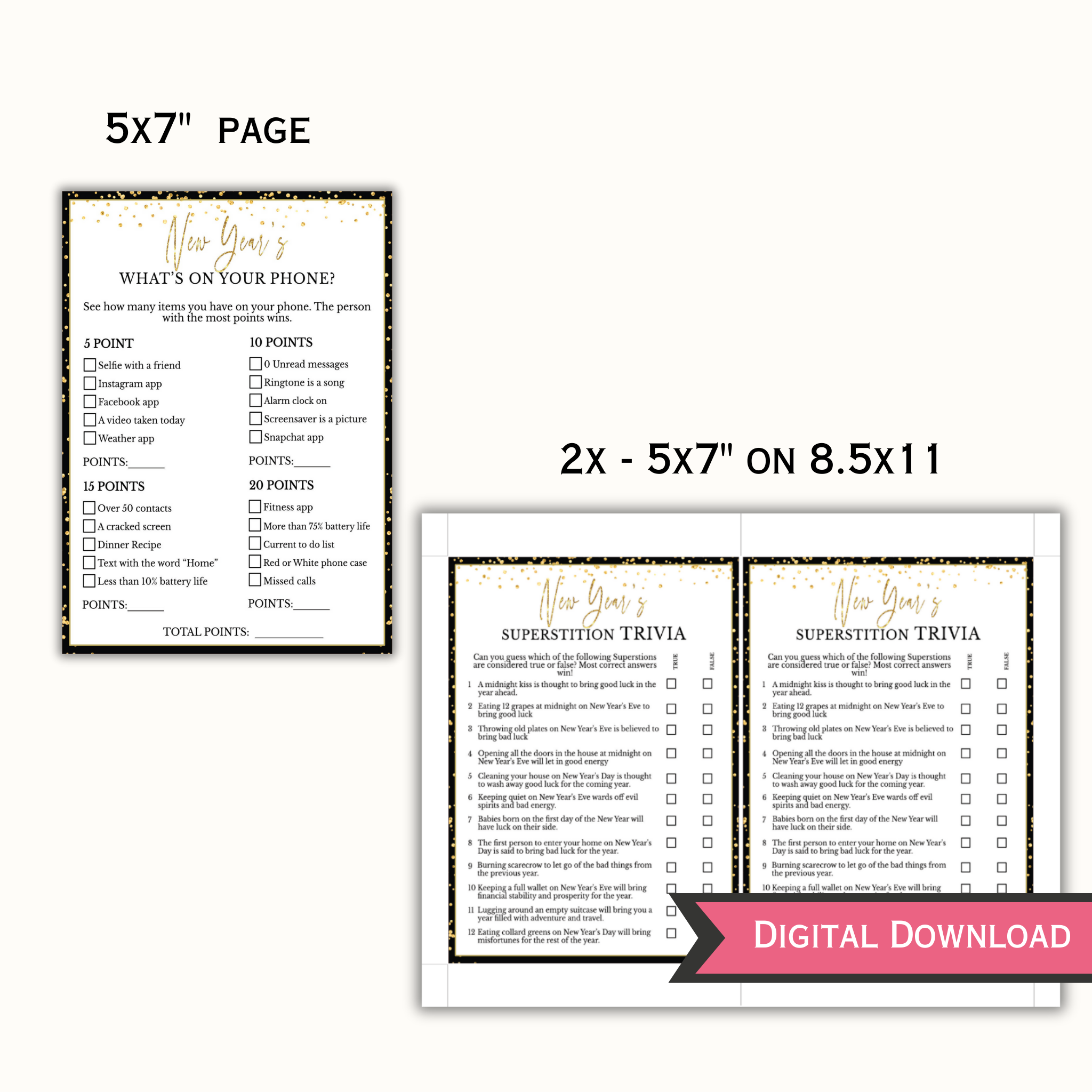 New Year's Party Games Printable