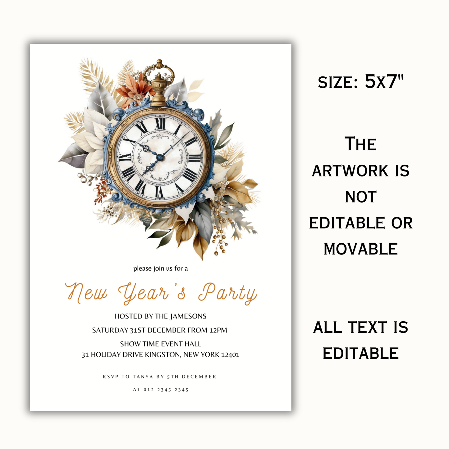 Editable New Years Eve Invitation