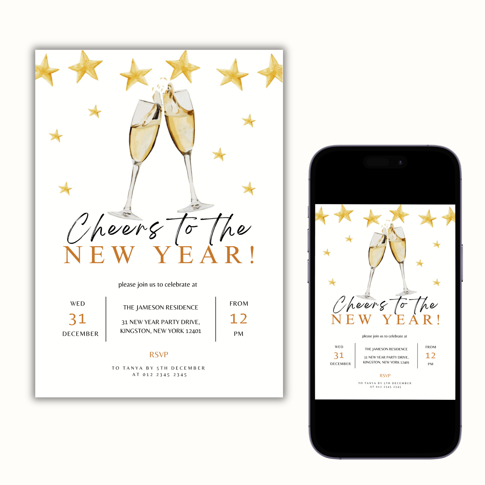 New Years Eve Invitation | Gold