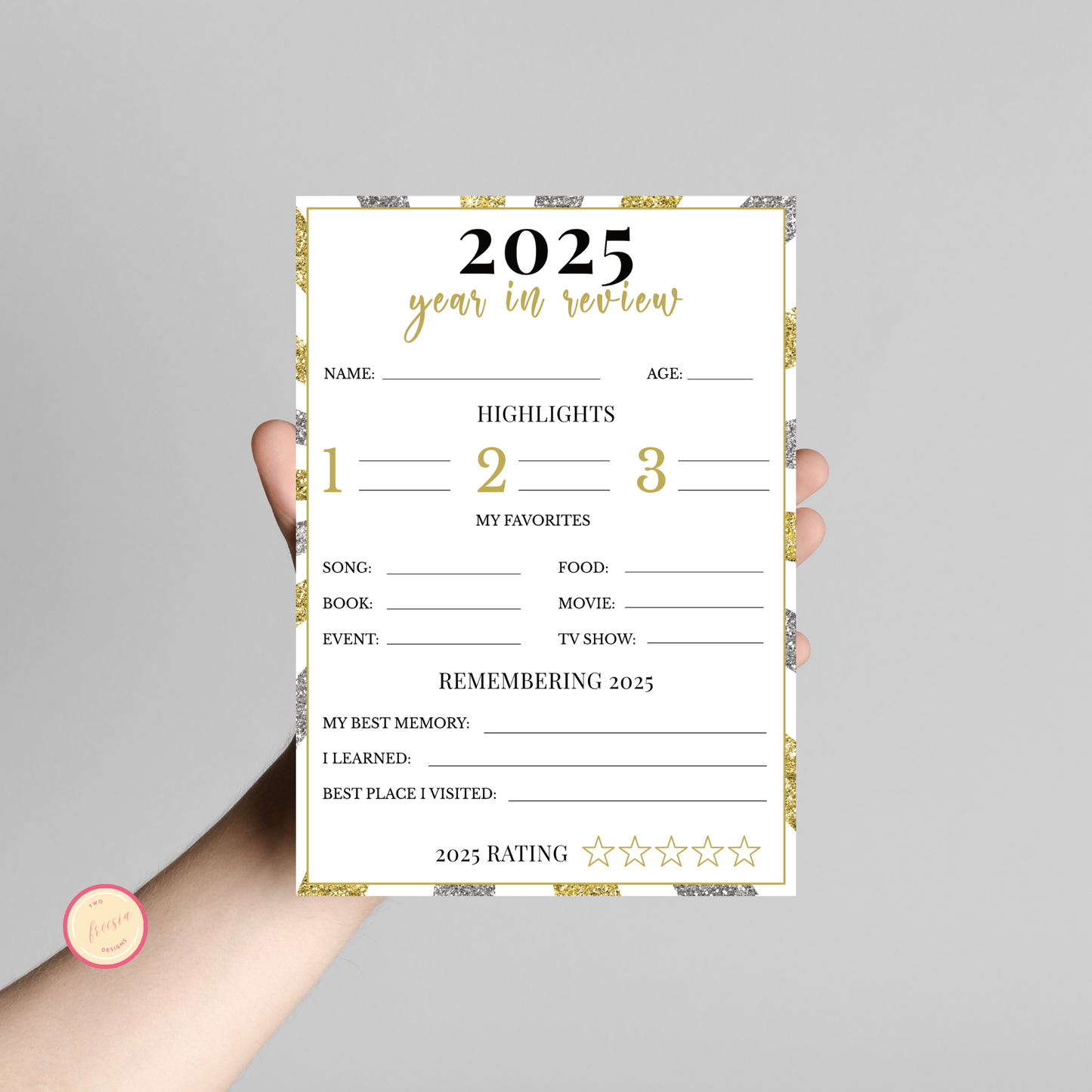 2025 Year in Review Printable