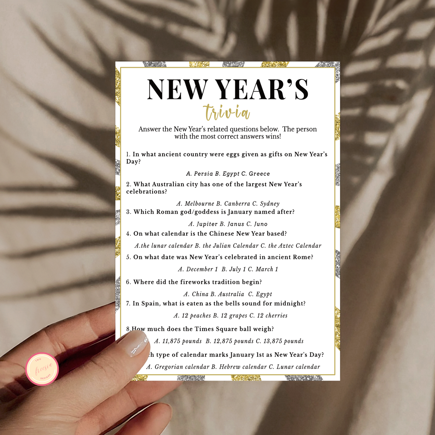 New Year's Trivia Game