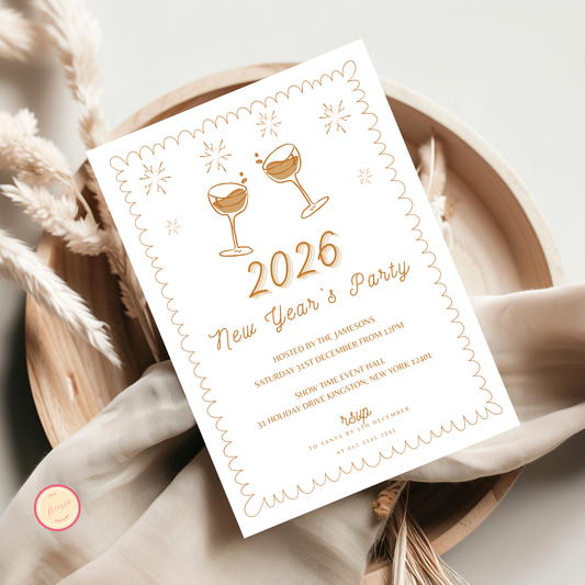 Gold New Years Eve Invitation | 2026