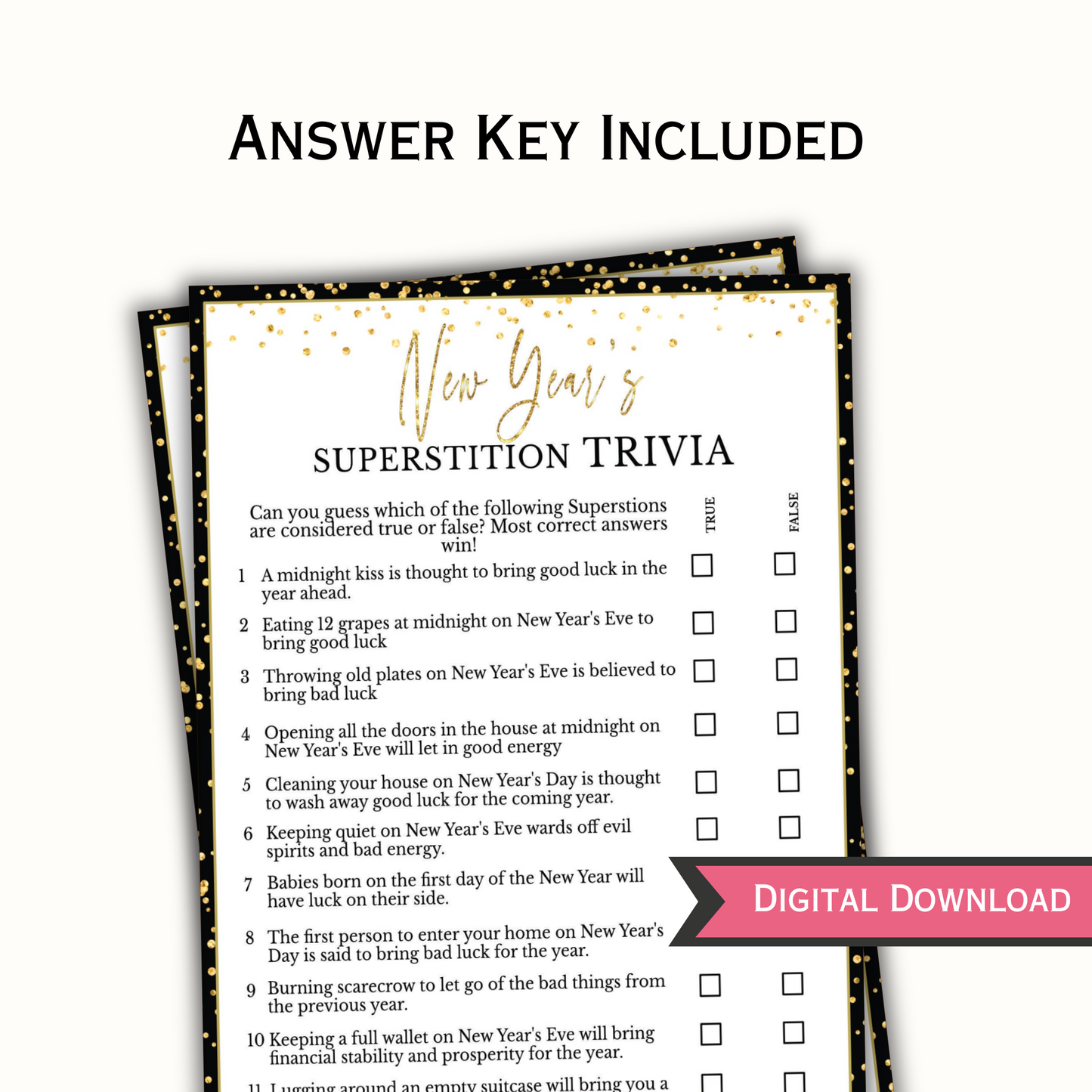 New Year's Party Games Printable