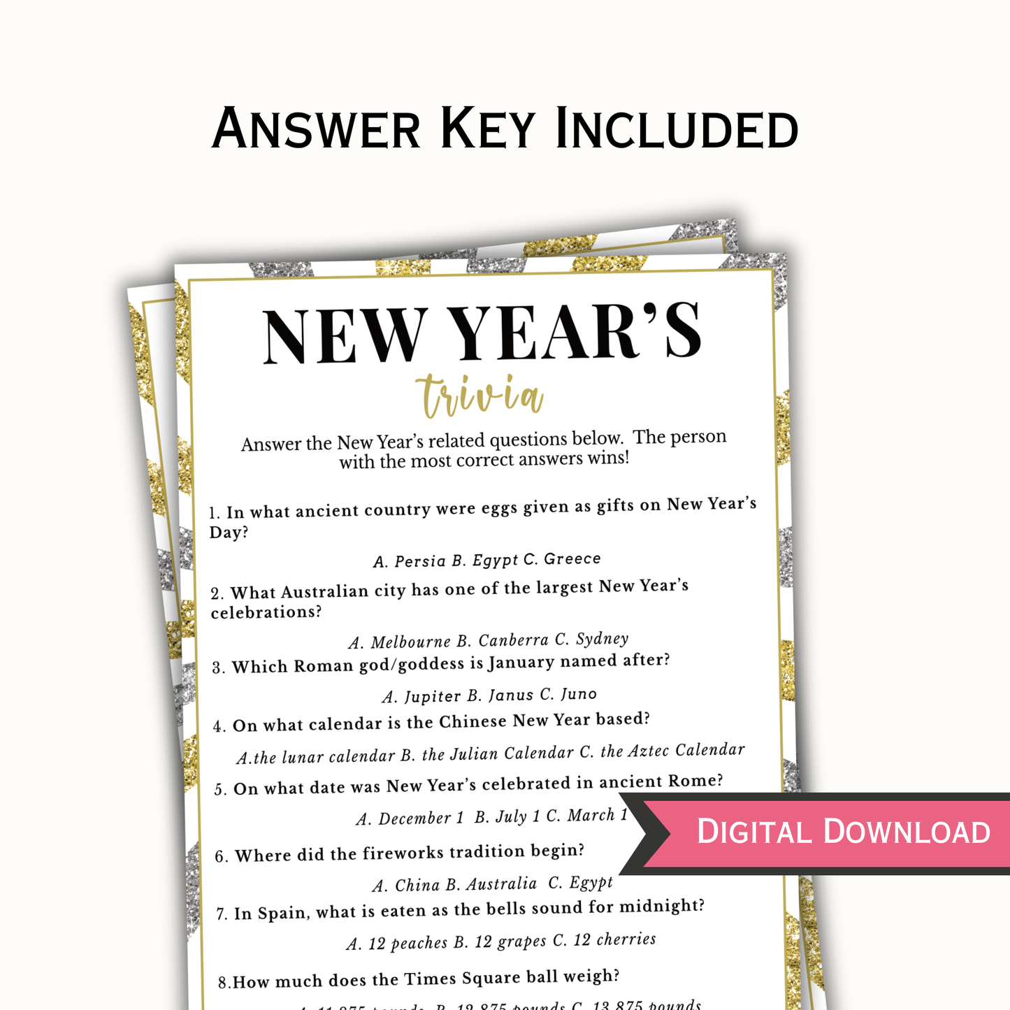 New Year's Trivia Game