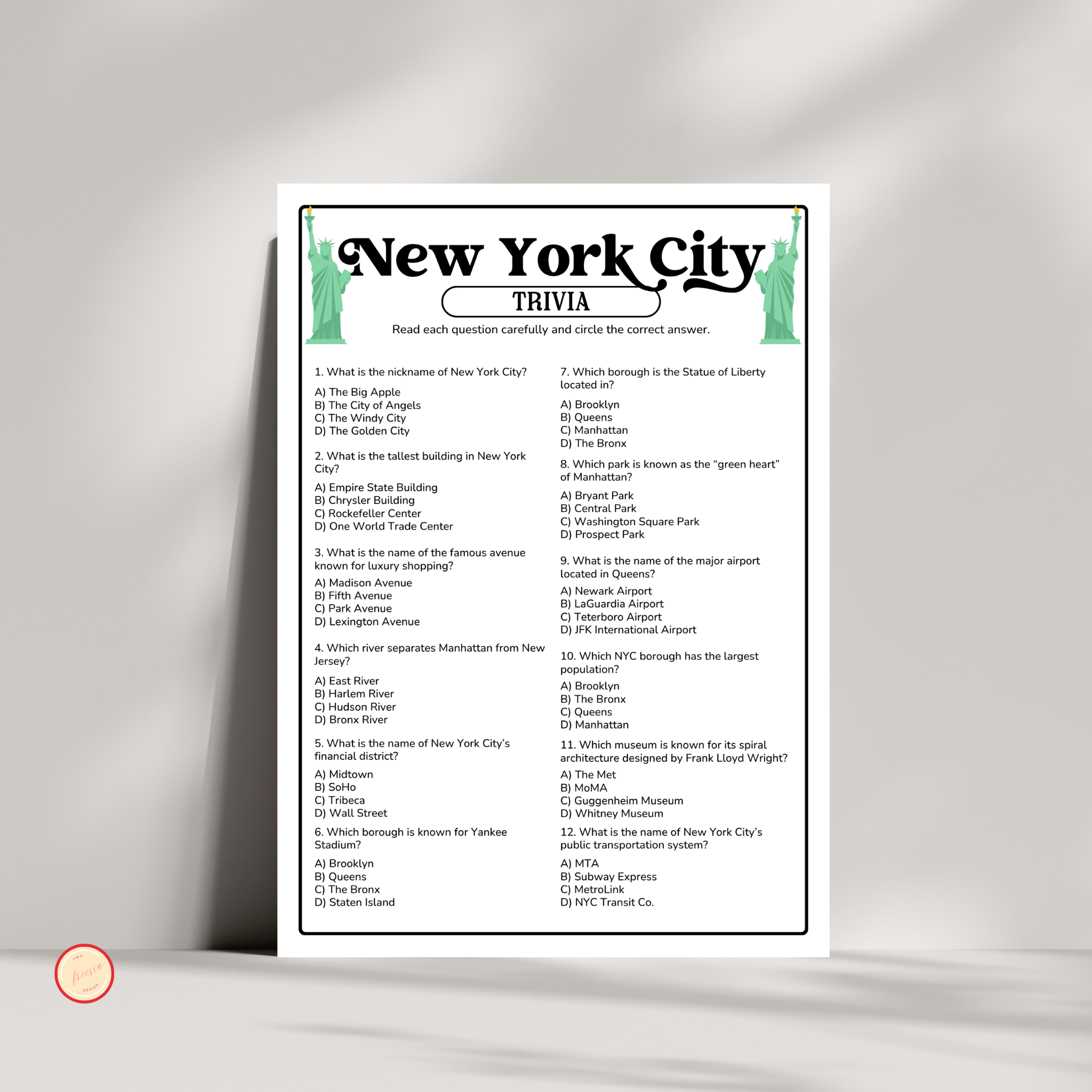New York City Trivia Game