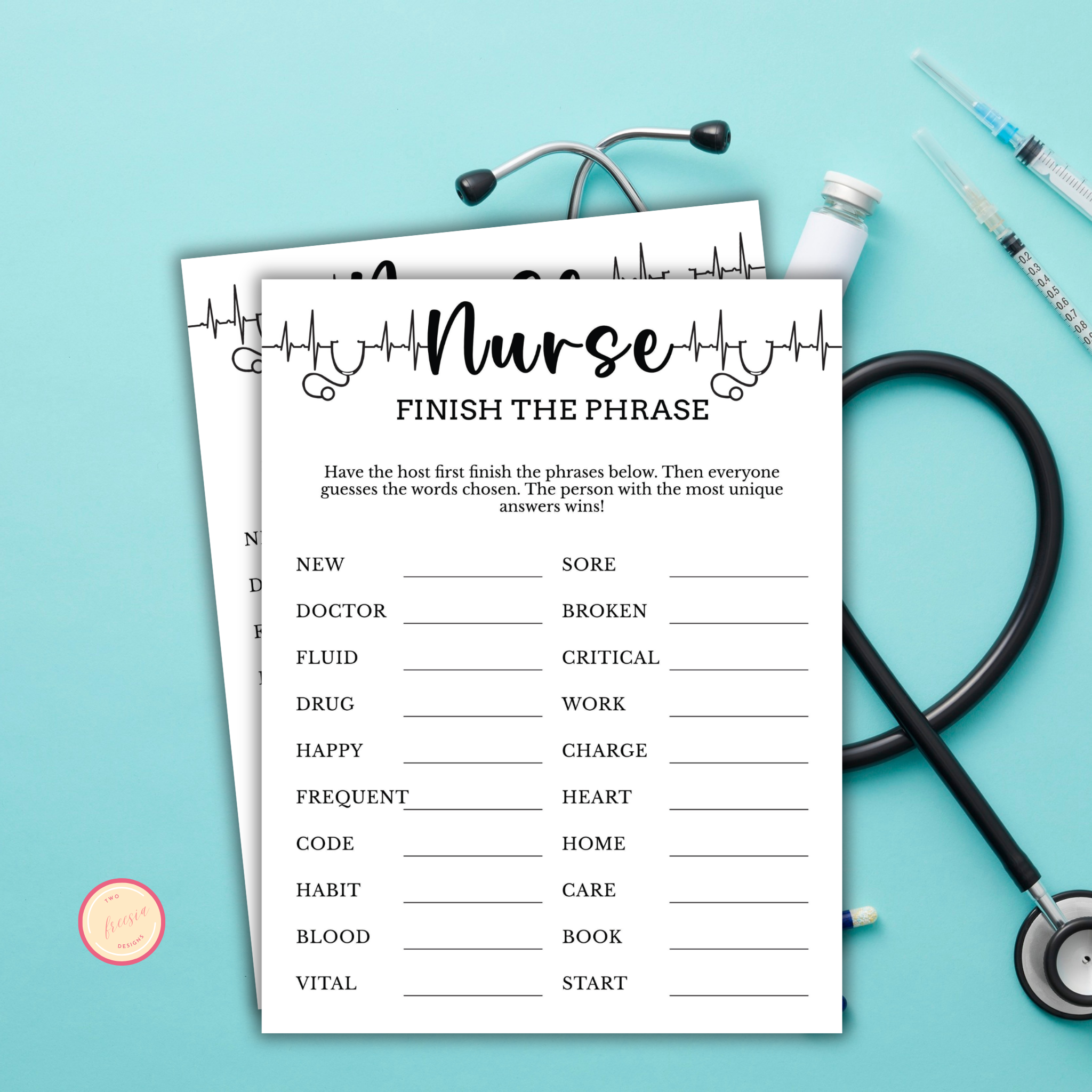 Nurse Finish the Phrase Game