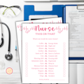Nurse This or That Game - Pink
