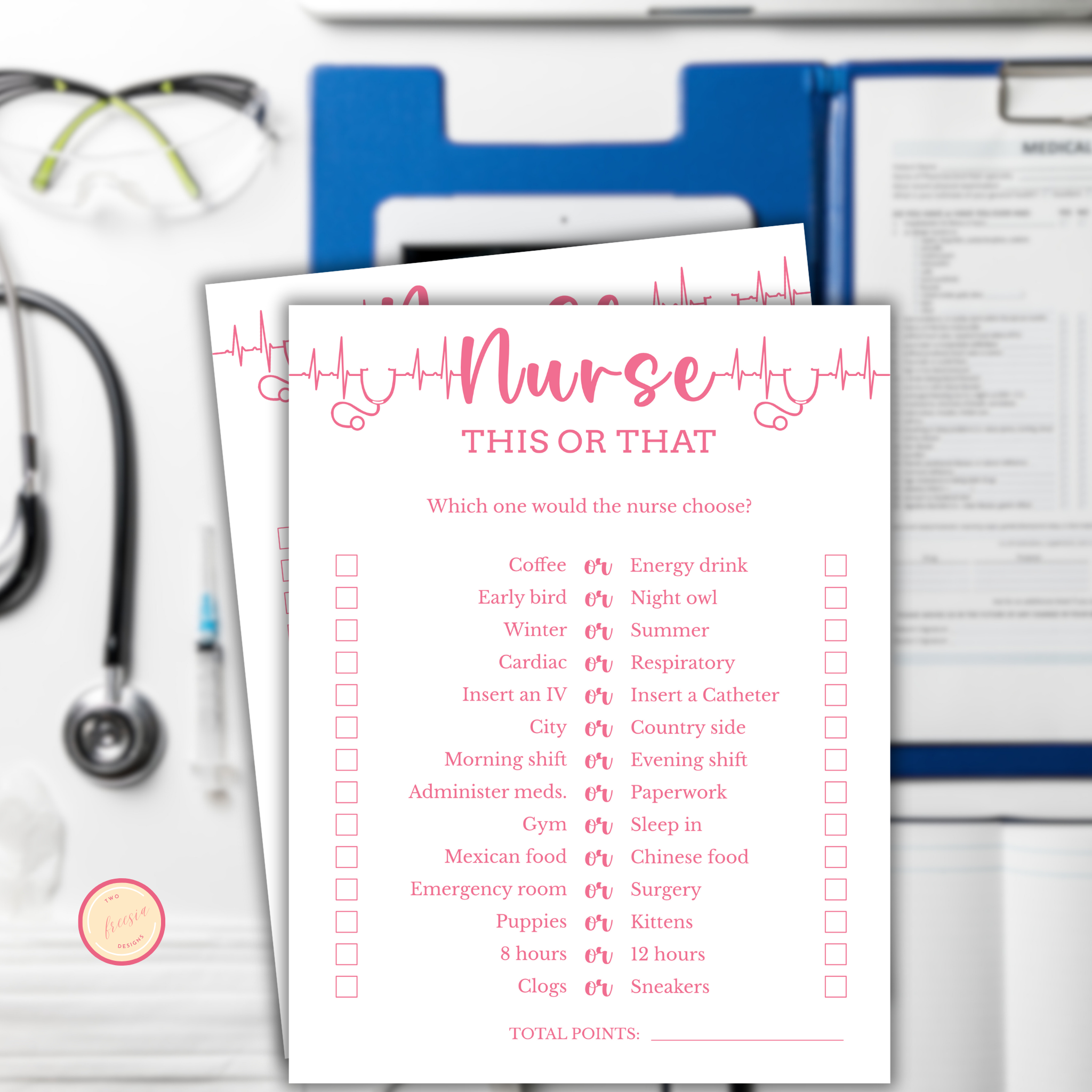 Nurse This or That Game - Pink