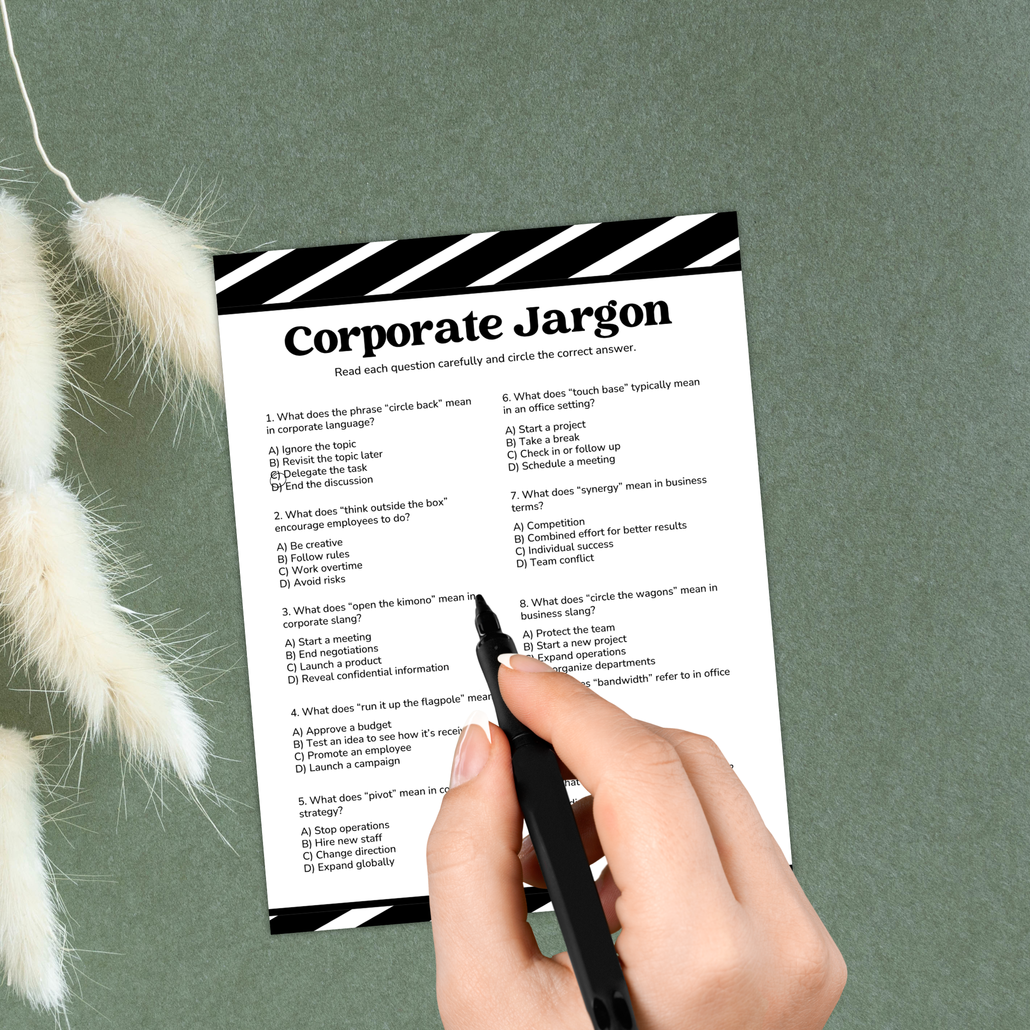 Corporate Jargon Trivia Game