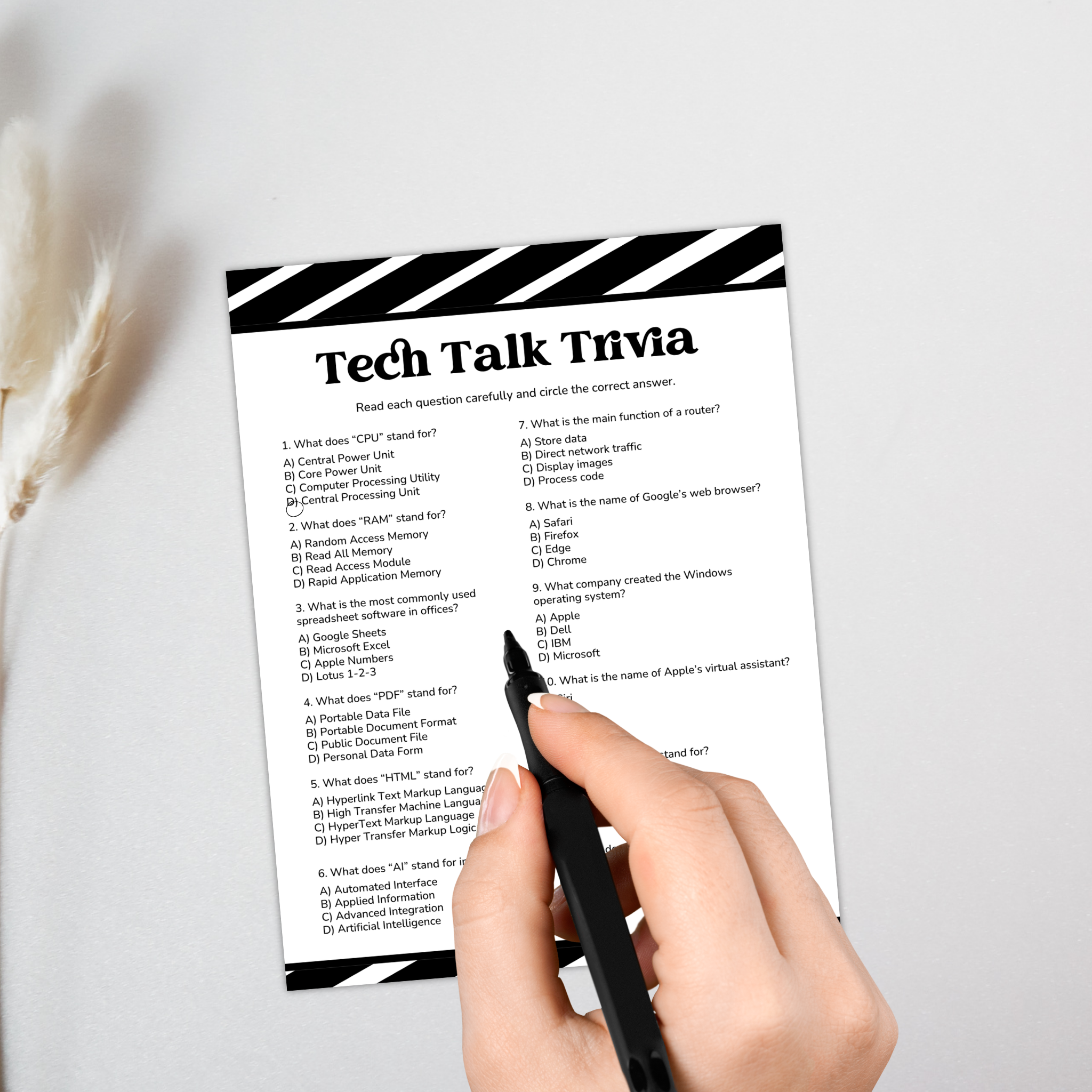 Tech Talk Trivia Game