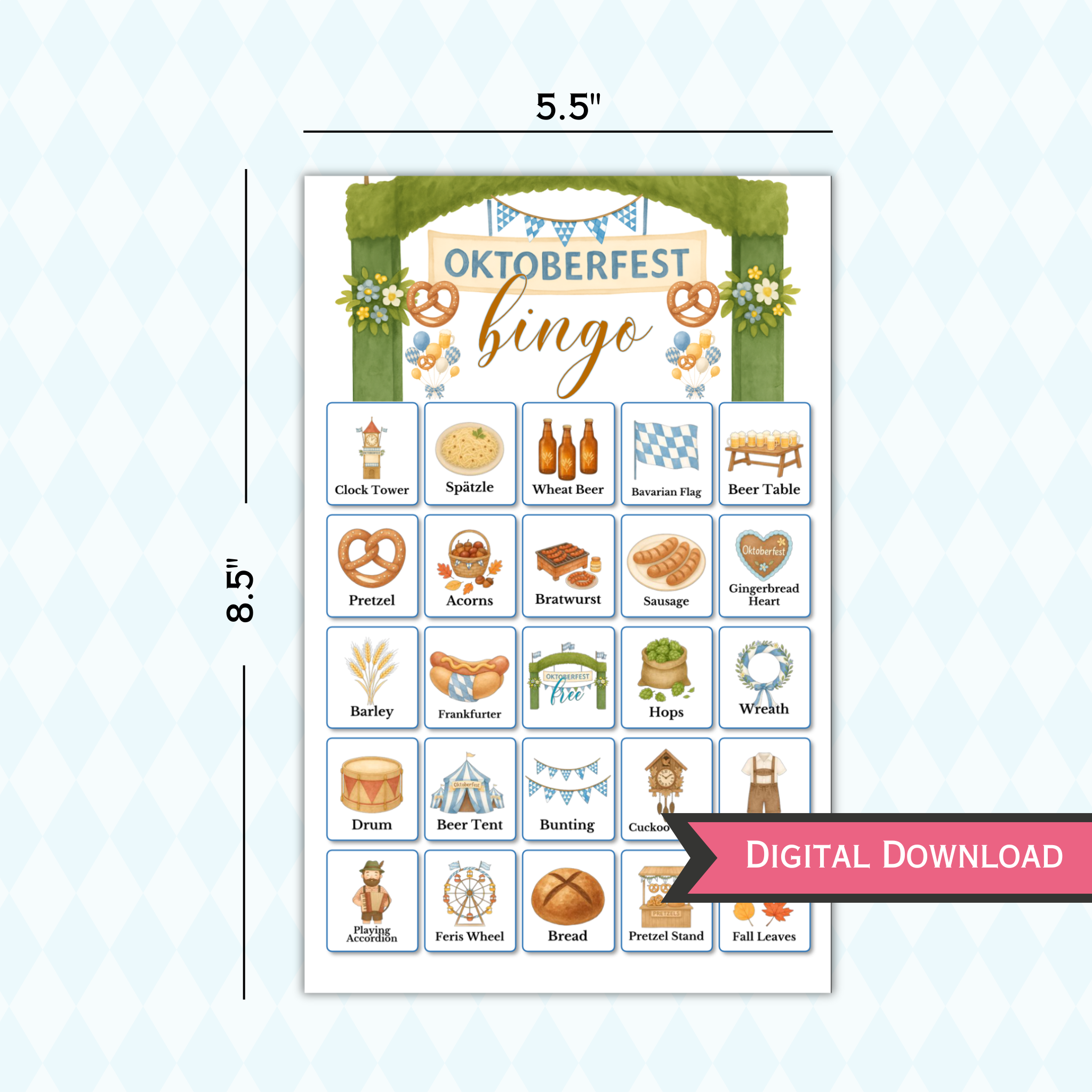 Oktoberfest Bingo Game