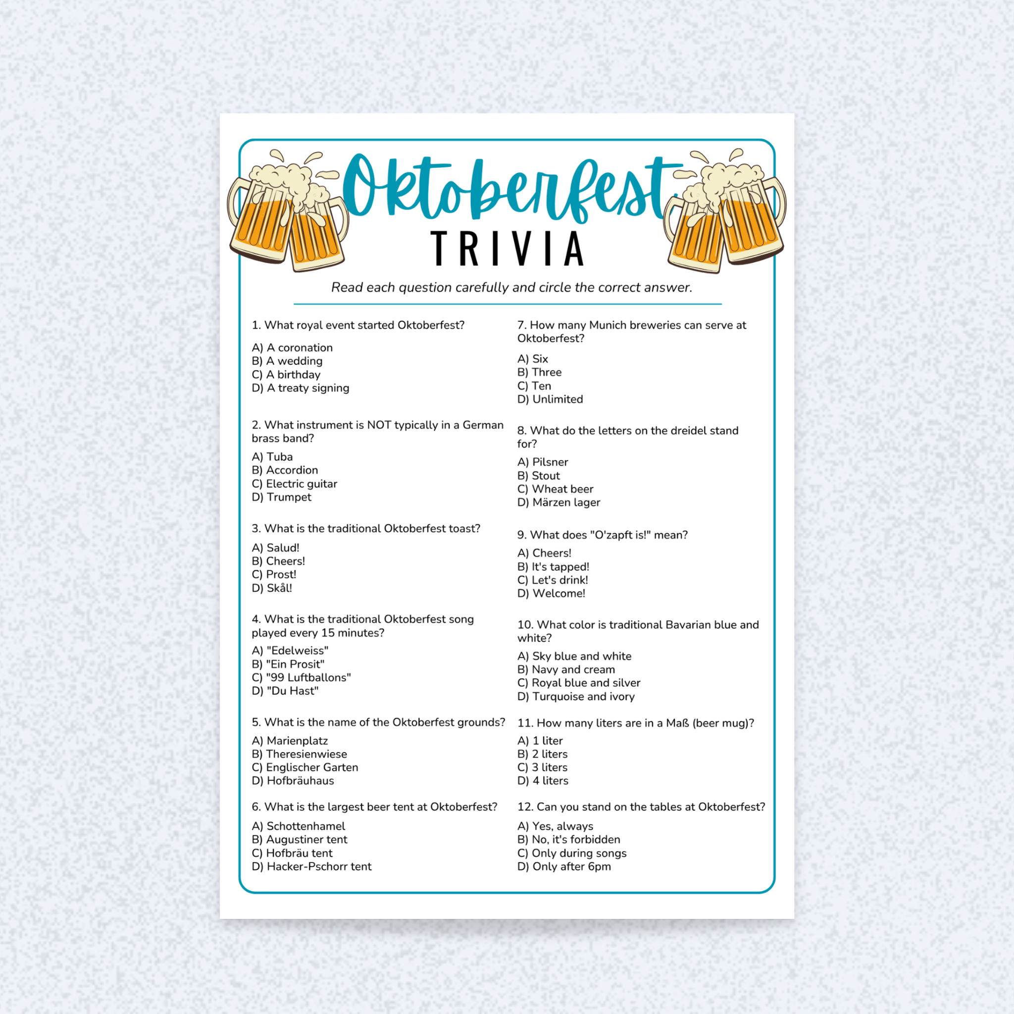 Oktoberfest Party Game Bundle