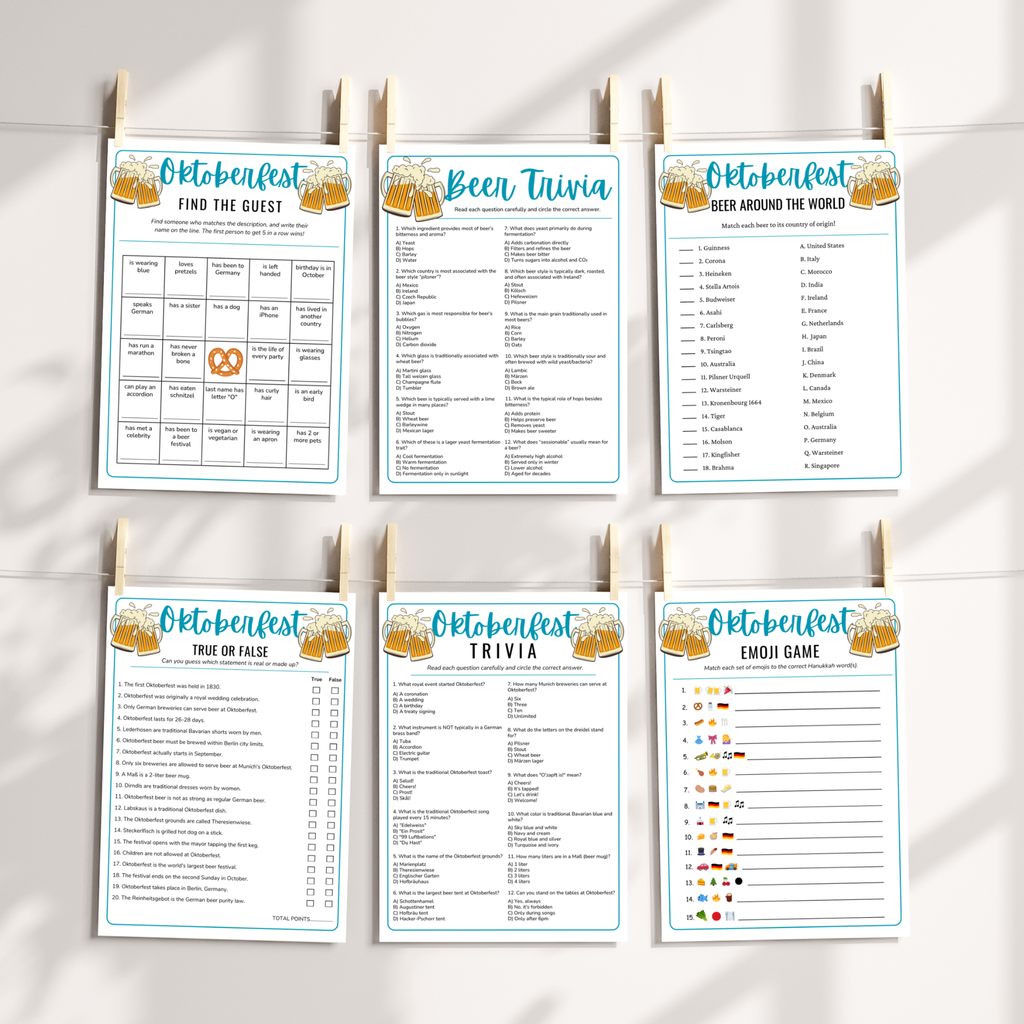 Oktoberfest Party Game Bundle