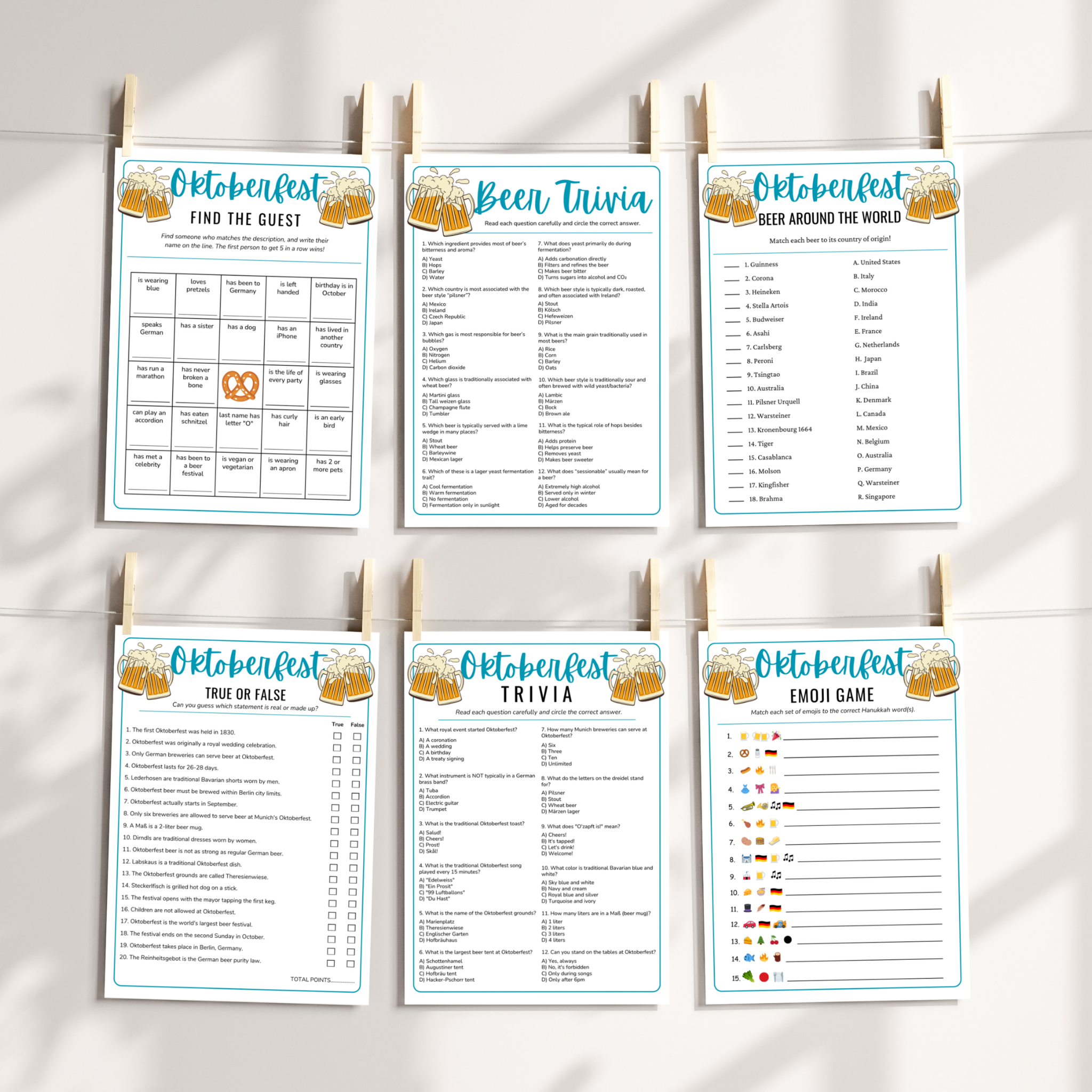 Oktoberfest Party Game Bundle