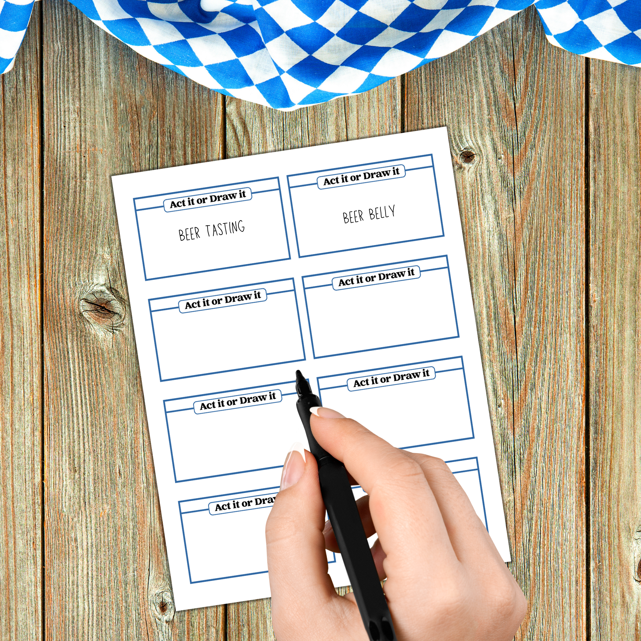 Oktoberfest Act It Or Draw It Game