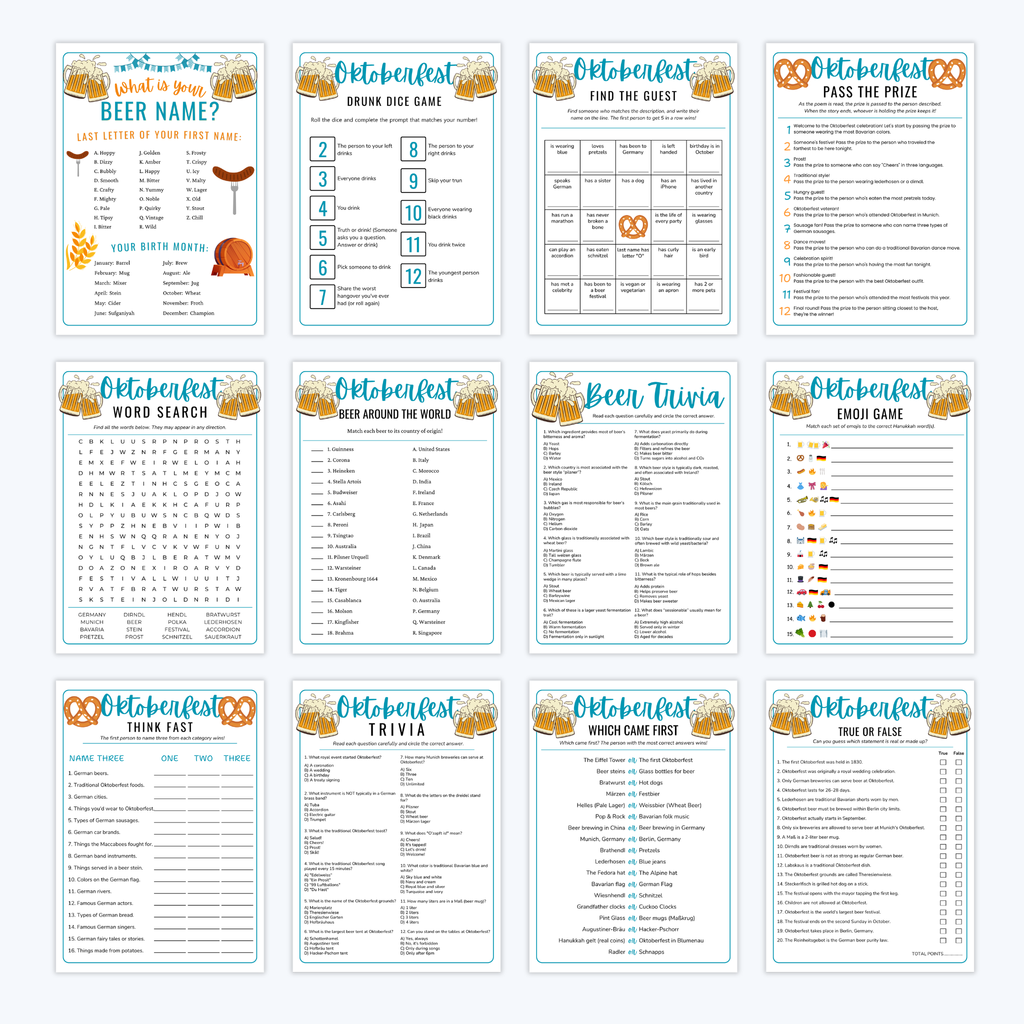 Oktoberfest Party Game Bundle
