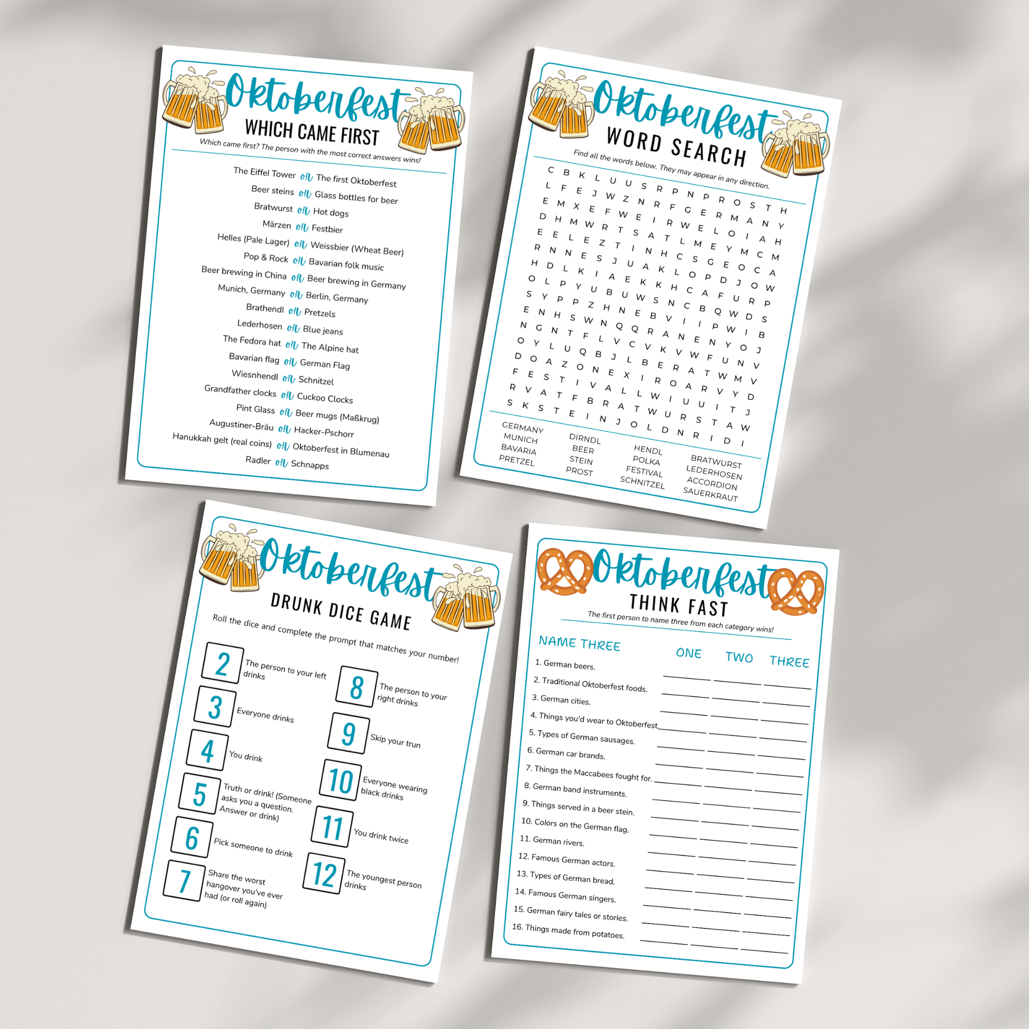 Oktoberfest Party Game Bundle