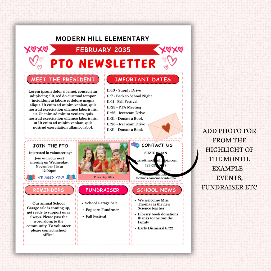 PTO Monthly Newsletter Template Bundle