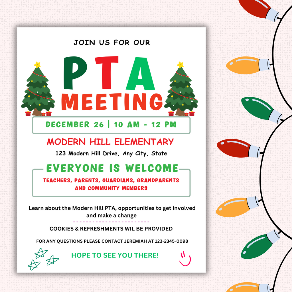 PTO Monthly Meetings Flyer Template Bundle