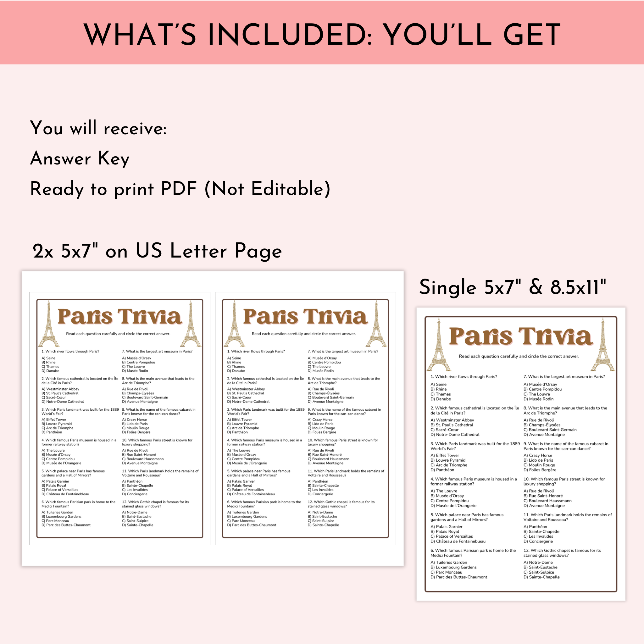 Paris Trivia Game