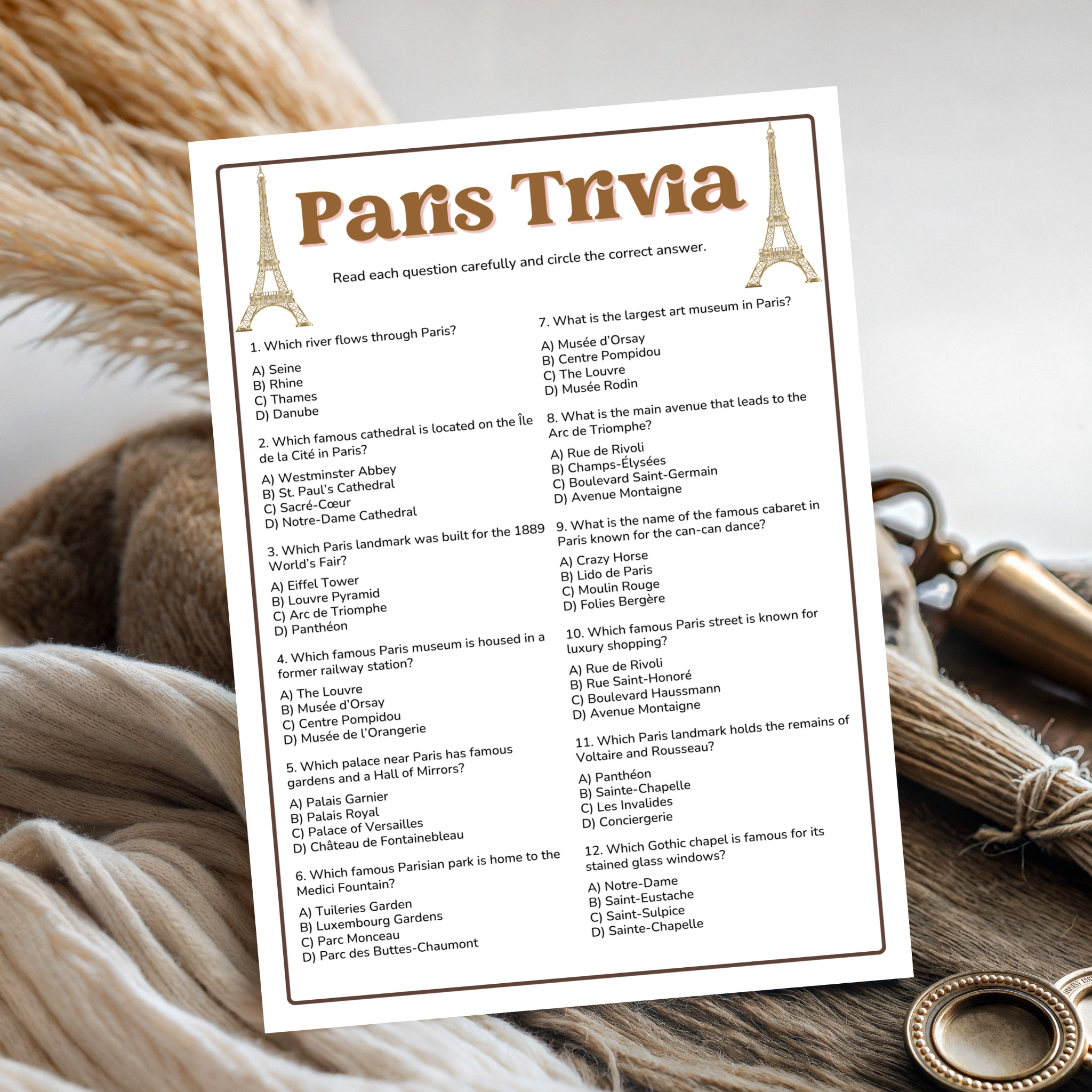 Paris Trivia Game