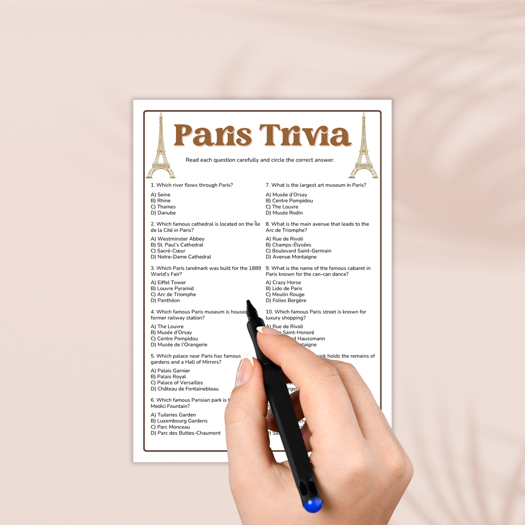Paris Trivia Game