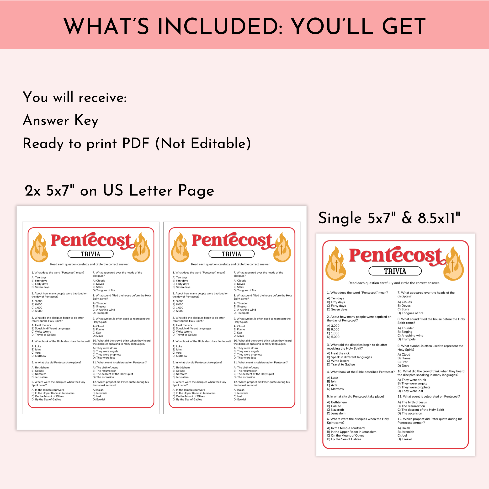 Pentecost Trivia Game