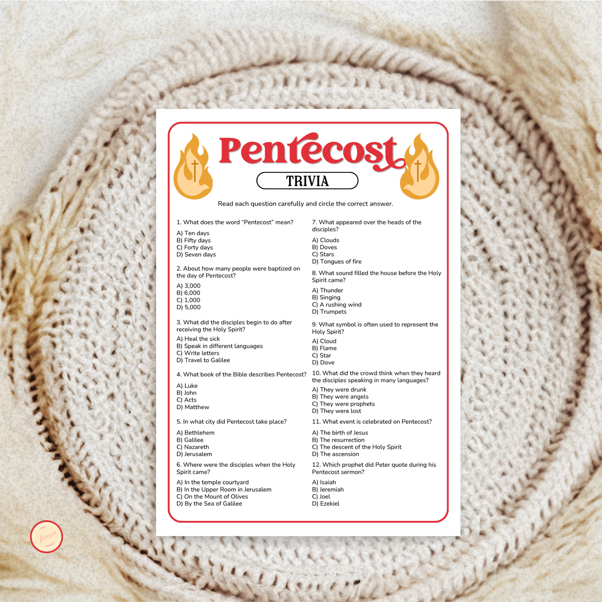 Pentecost Trivia Game