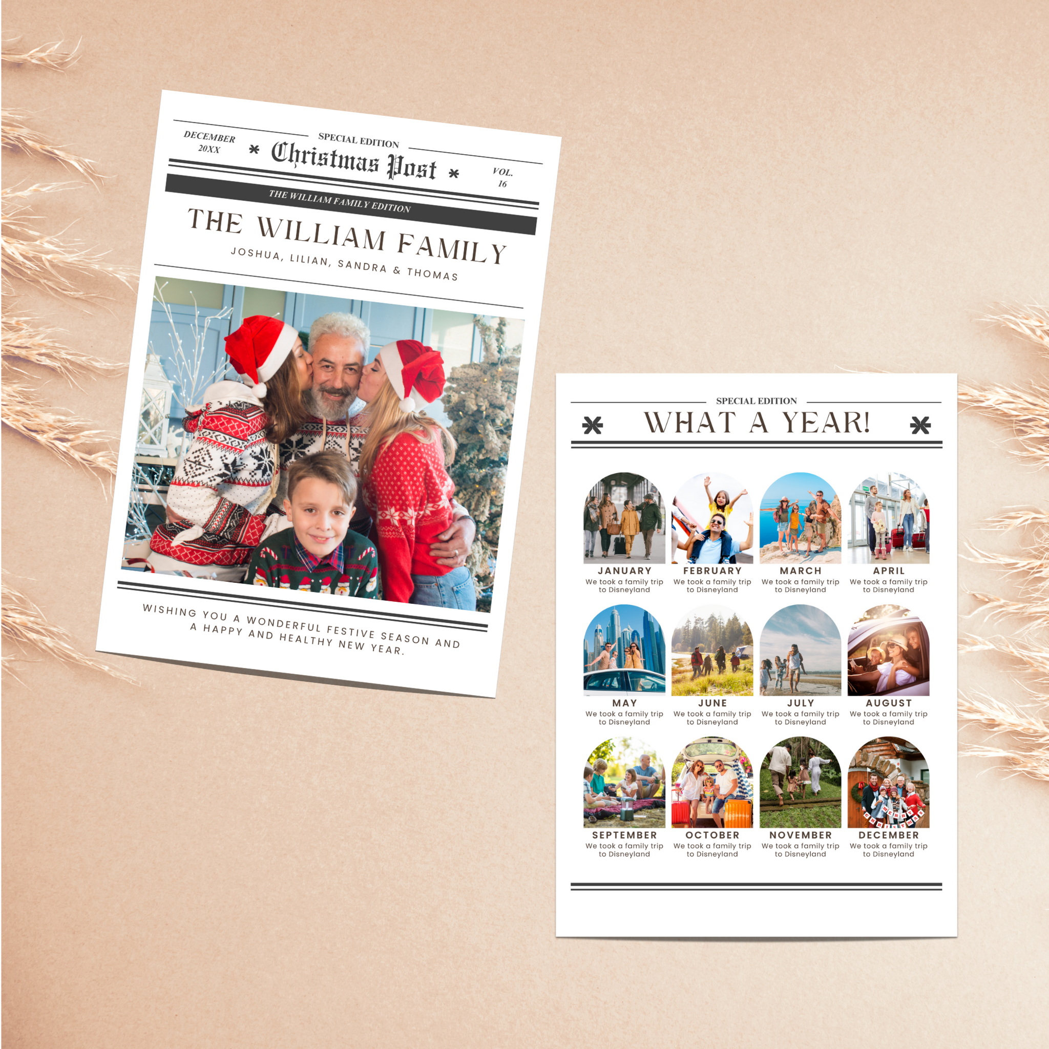 Christmas Newsletter Photo Card Template