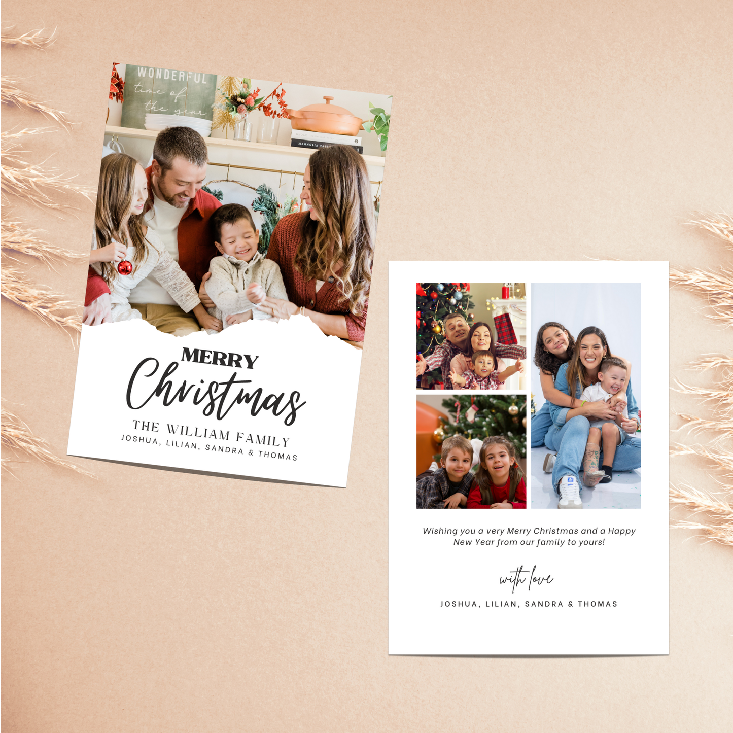Christmas Photo Card Template | Boho