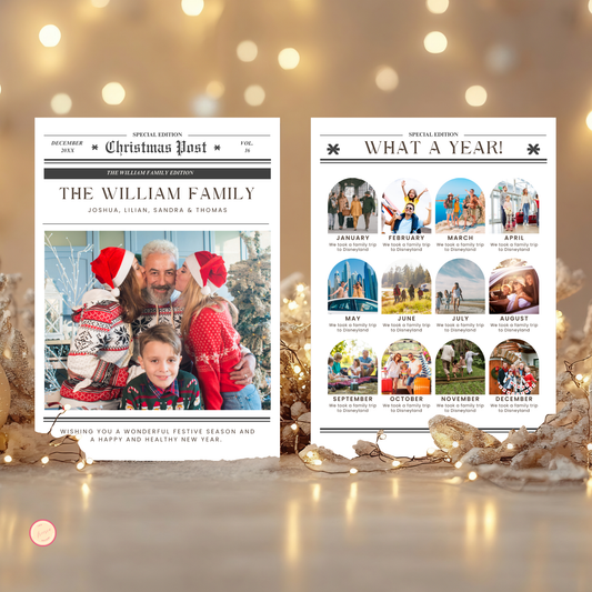 Christmas Newsletter Photo Card Template