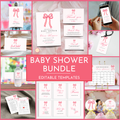 Pink Bow Baby Shower Bundle