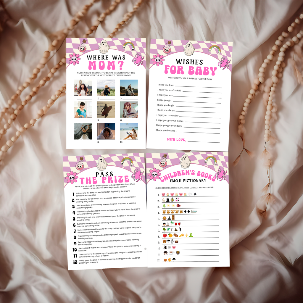 Halloween Baby Shower Games and Signage Bundle