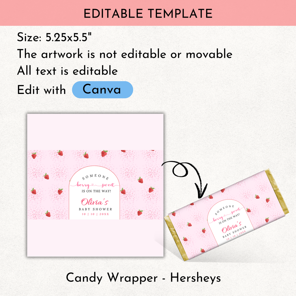 Berry Sweet Baby Shower Chocolate Wrapper