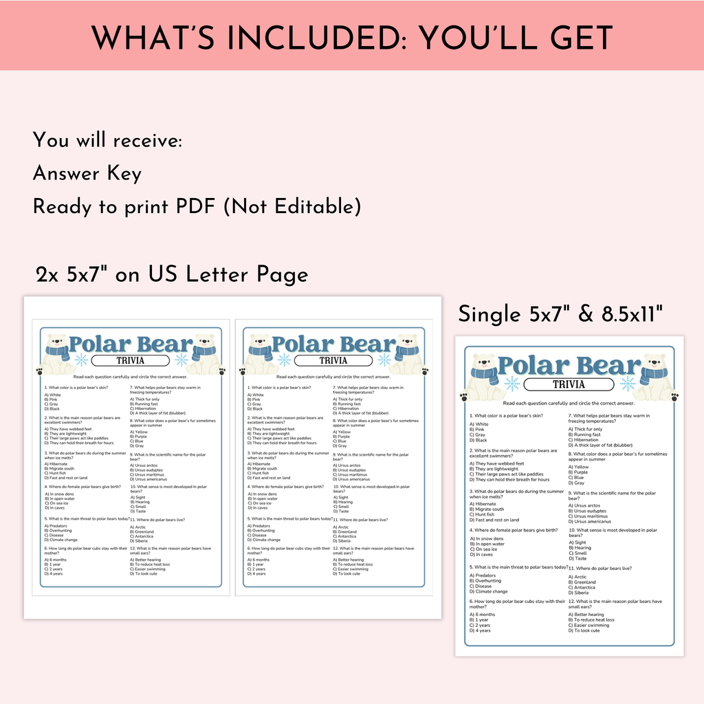 Polar Bear Trivia Game