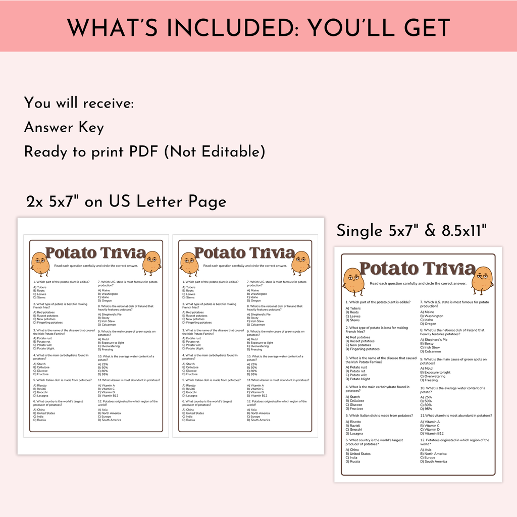Potato Trivia Game