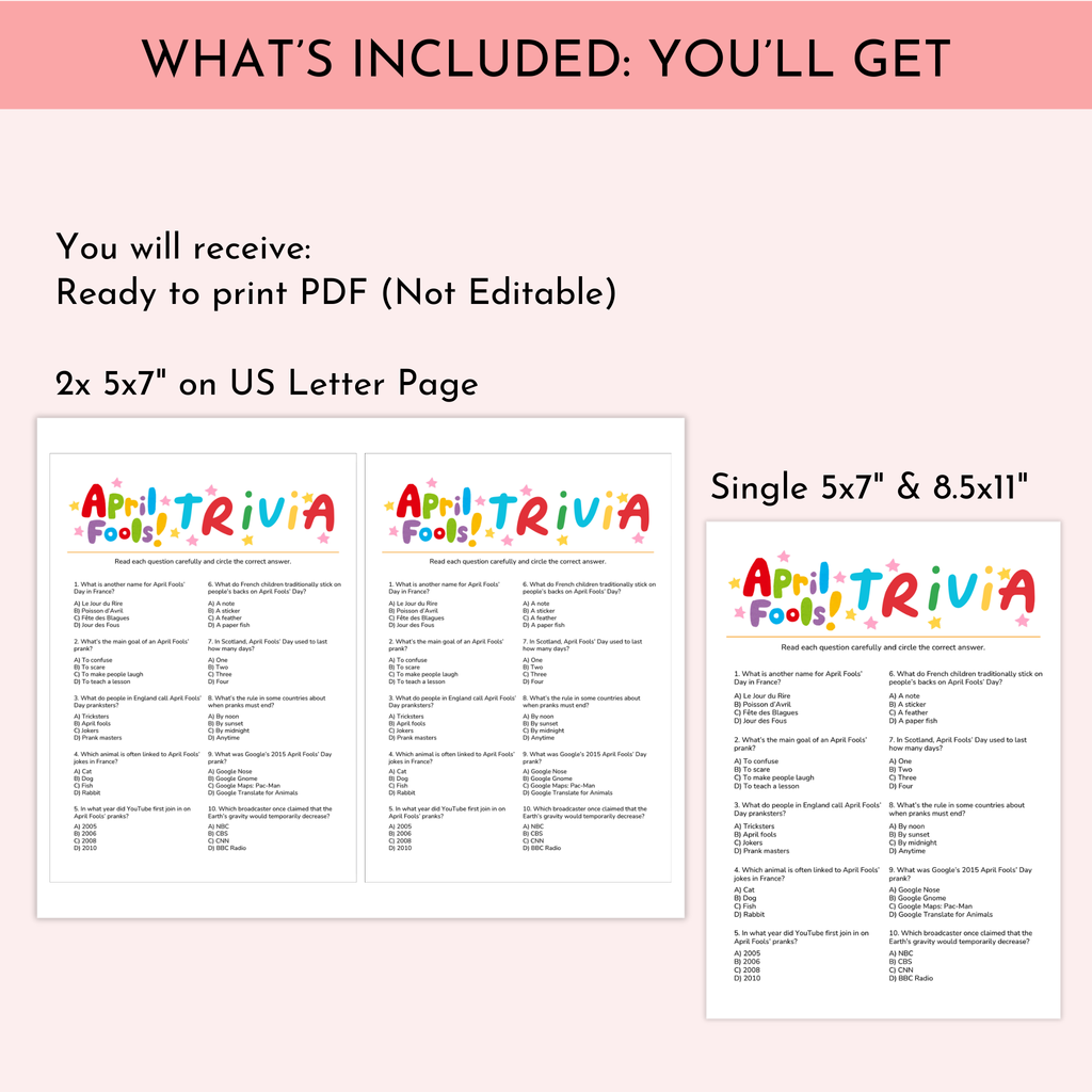 April Fools Trivia Game