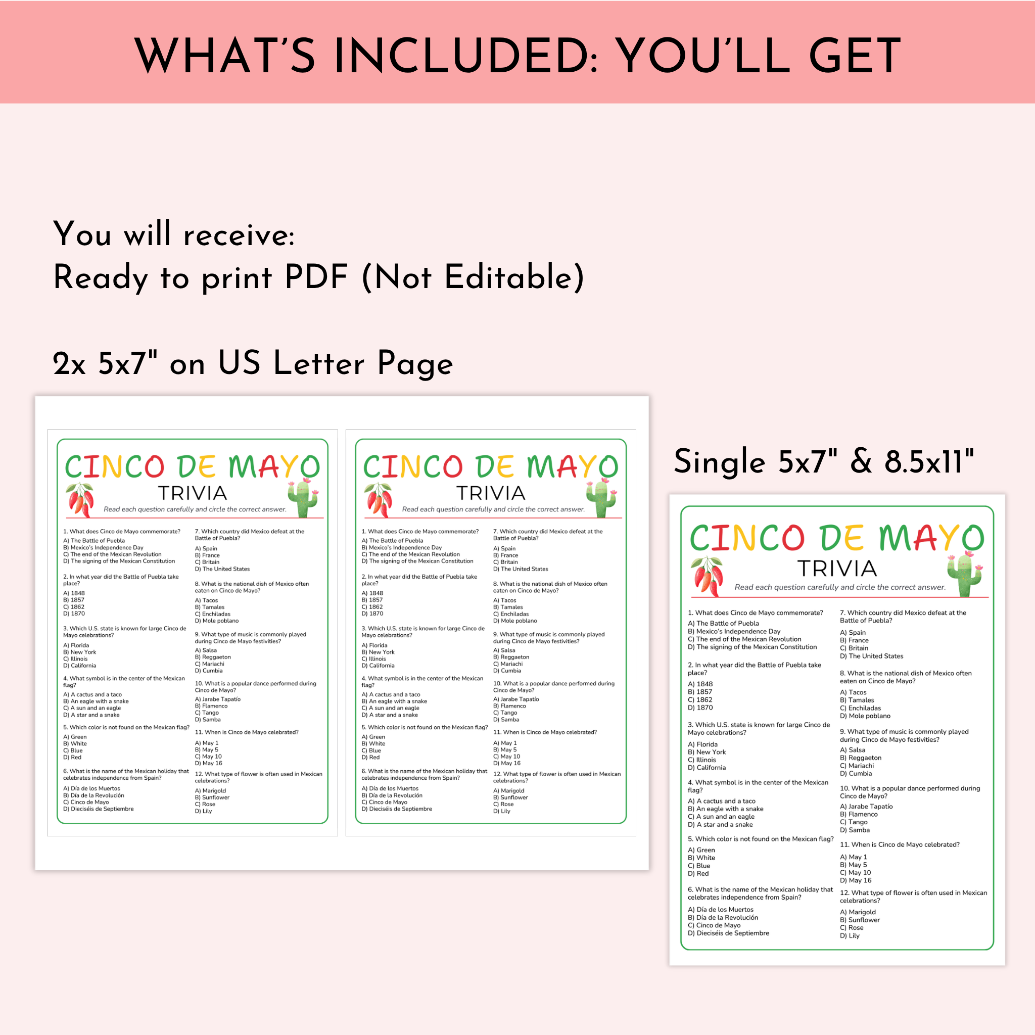 Cinco de Mayo Trivia Game
