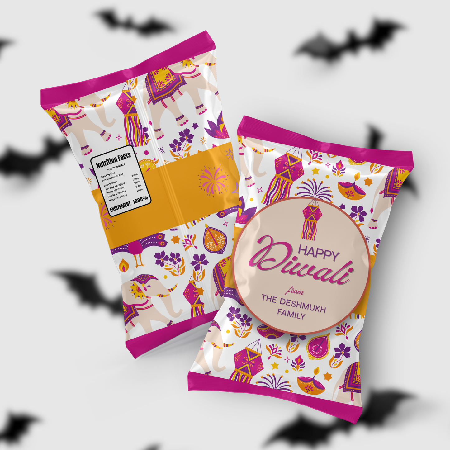 Diwali Chip Bag | Editable Template