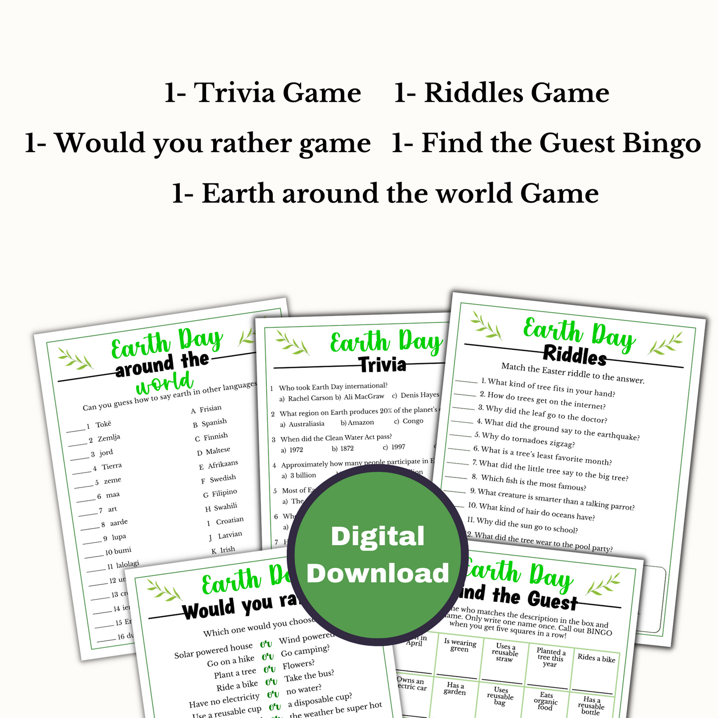 15 Earth Day Games Bundle