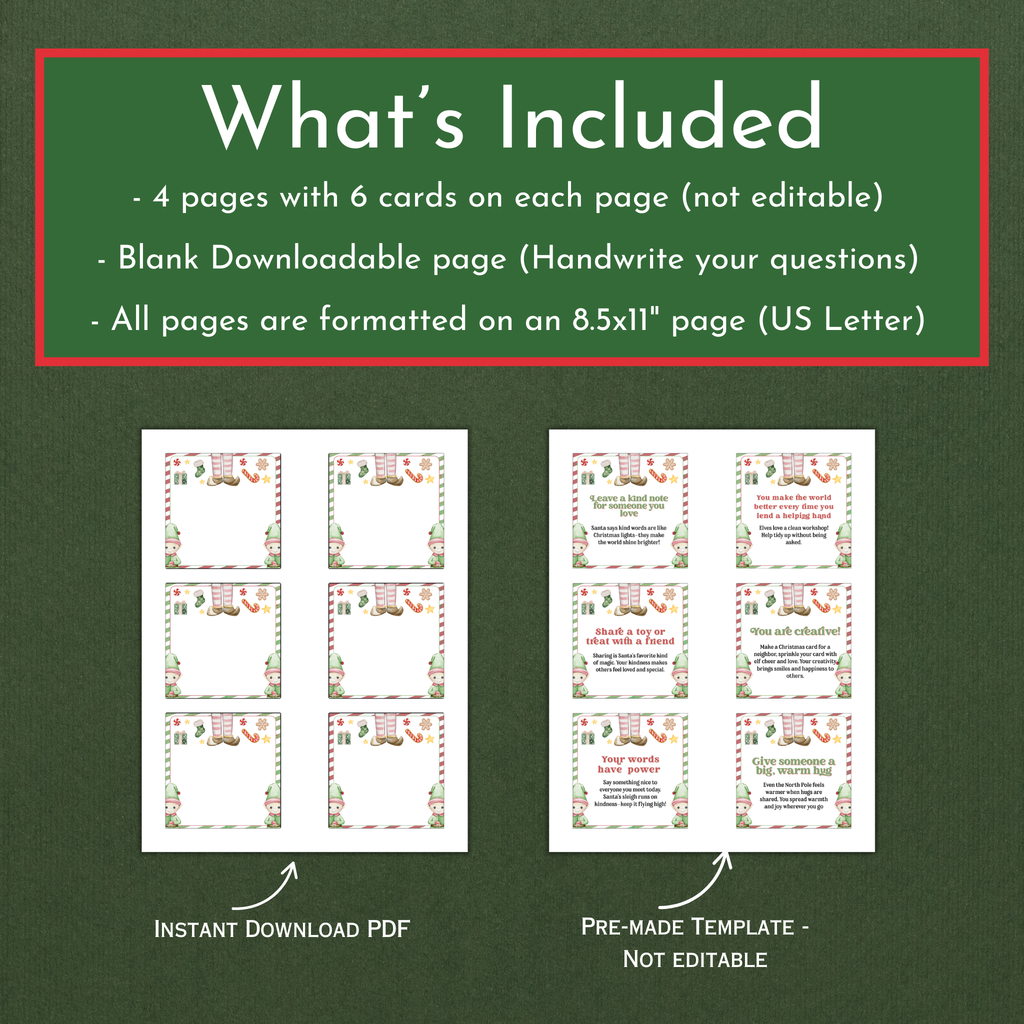 24 Days of Elf Kindness Cards