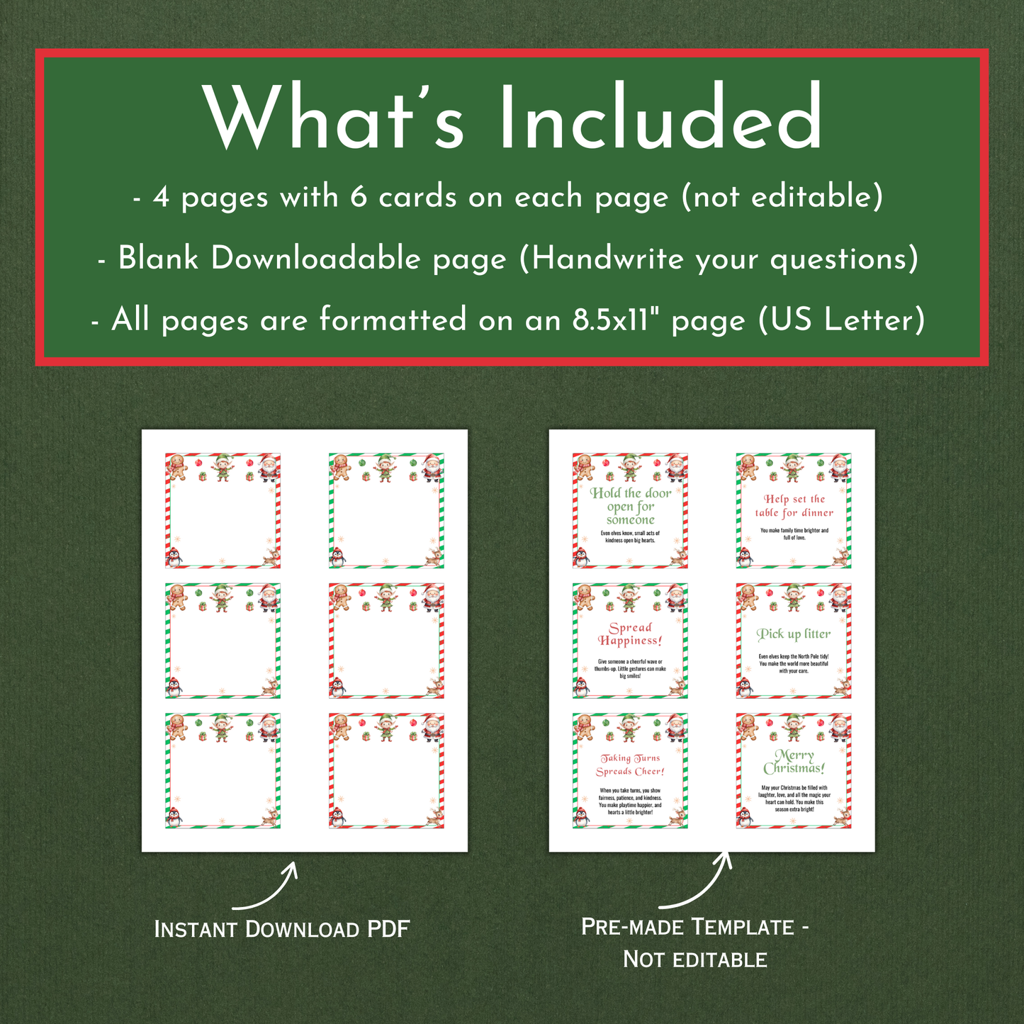 24 Day Elf Kindness Cards