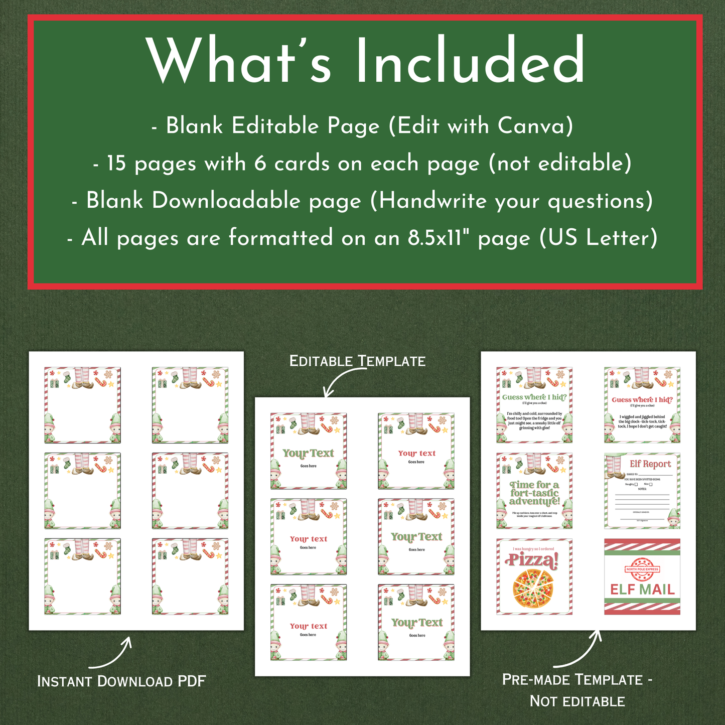 Elf Note | 90 Printable Cards