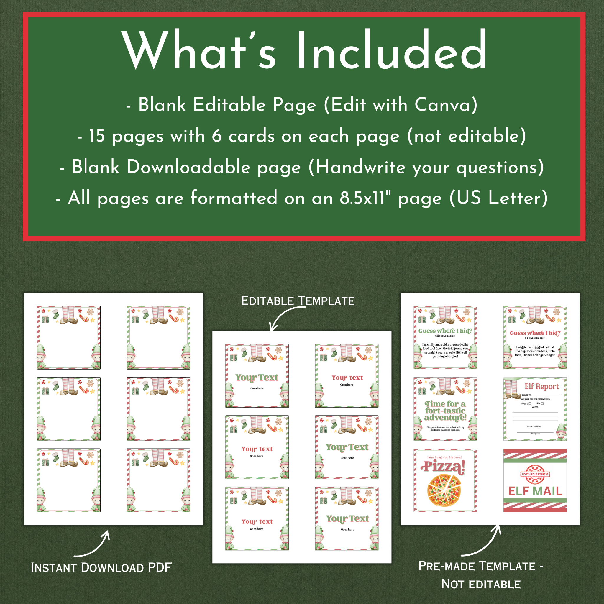 Elf Note | 90 Printable Cards