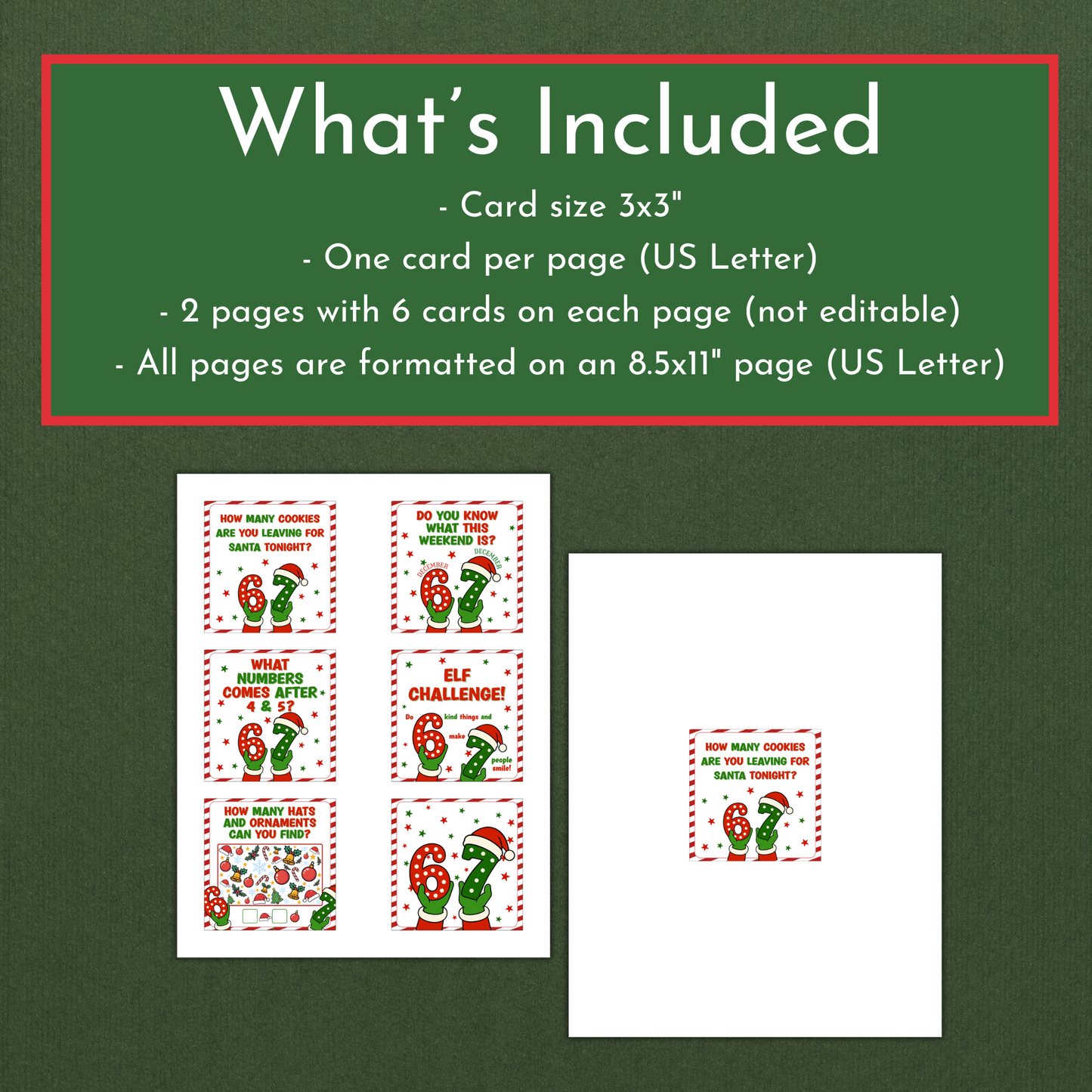 6-7 Theme Elf Note Cards