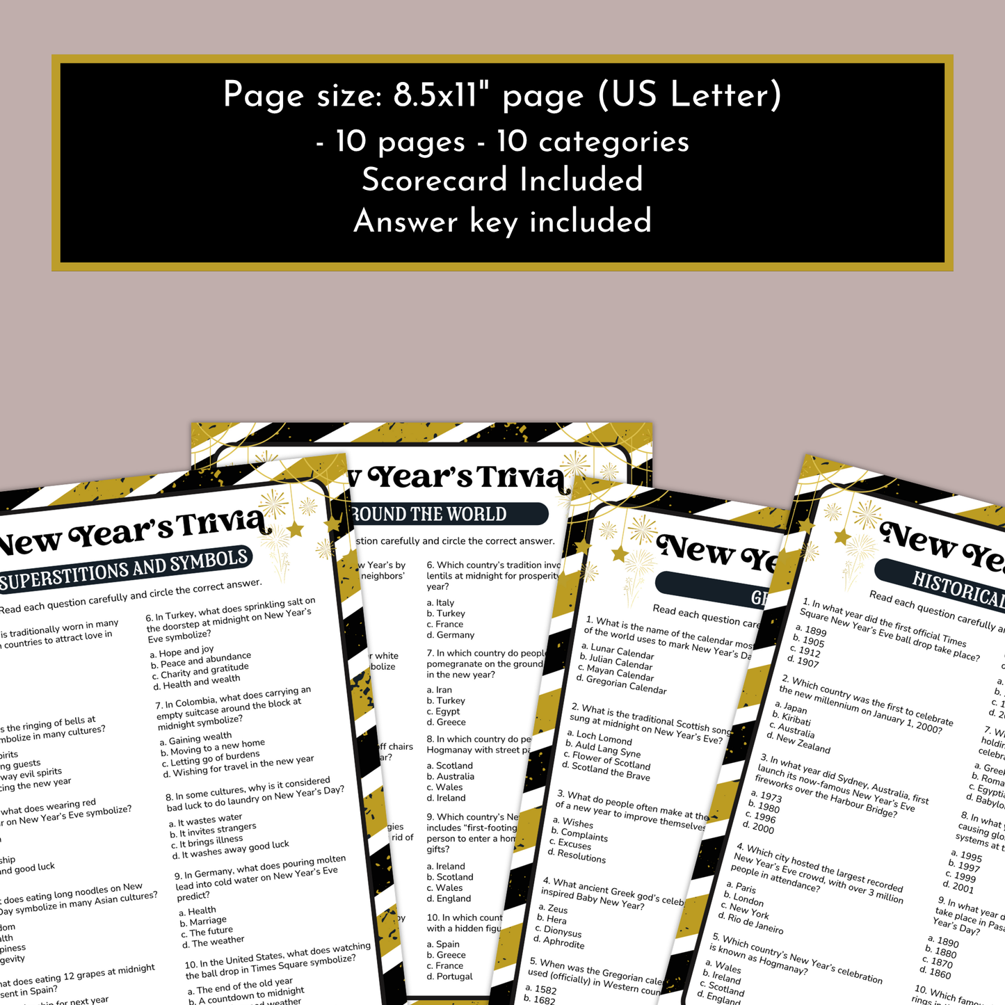 New Year's Trivia Game