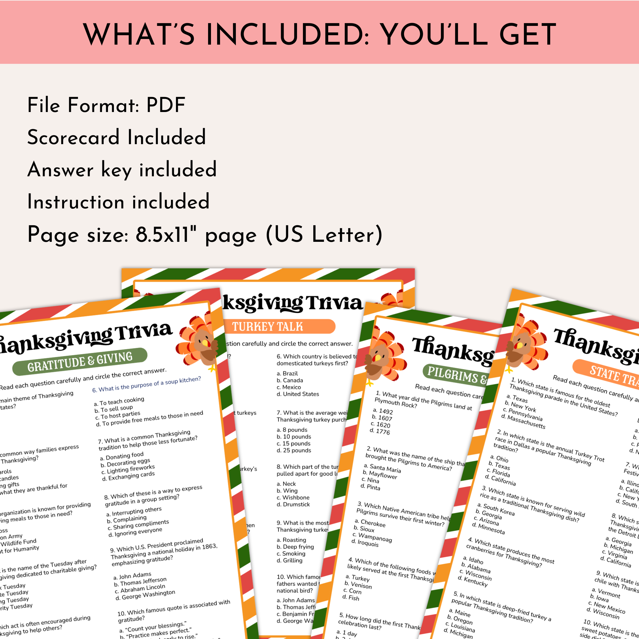 Thanksgiving Trivia Game