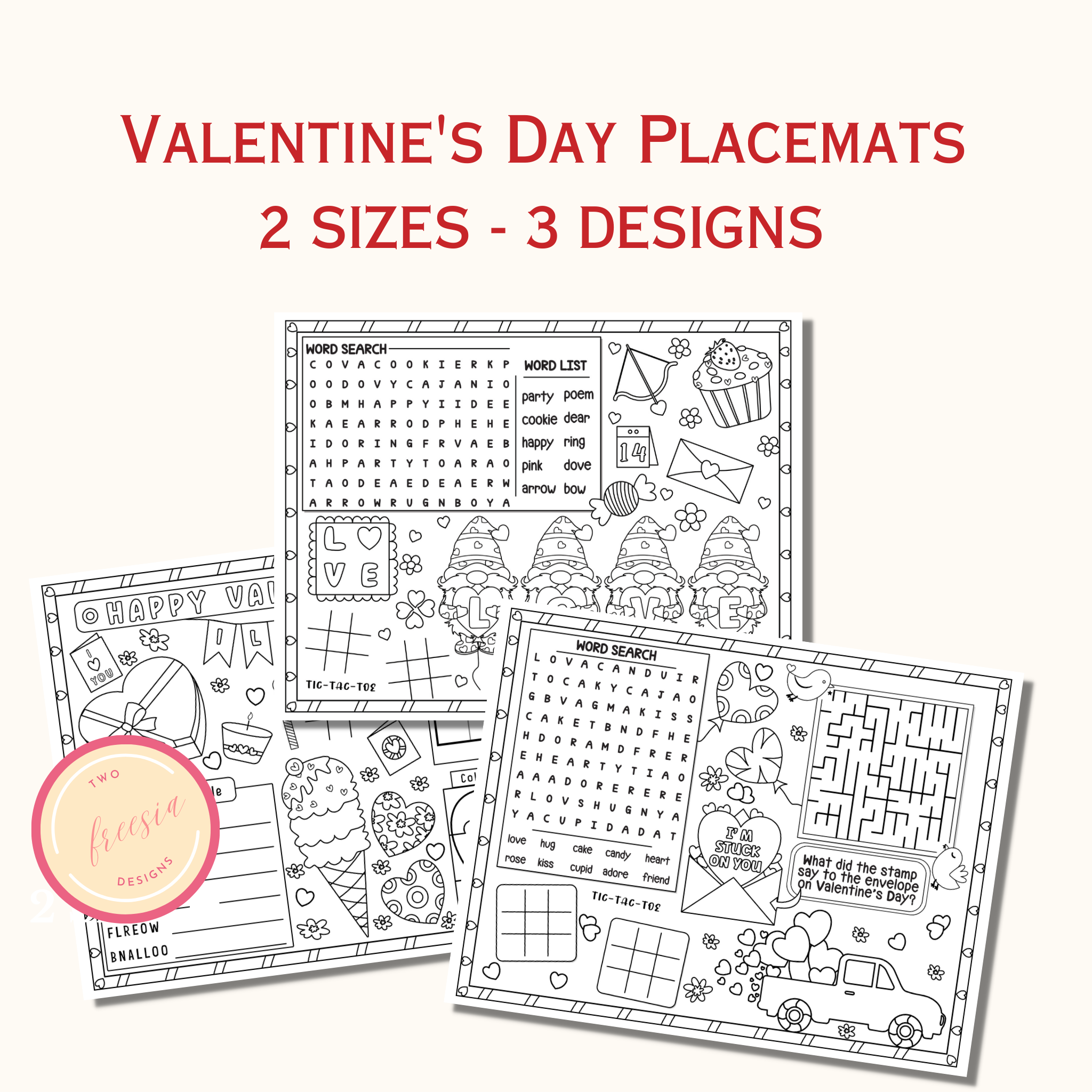 Valentine's Day Activity Placemat