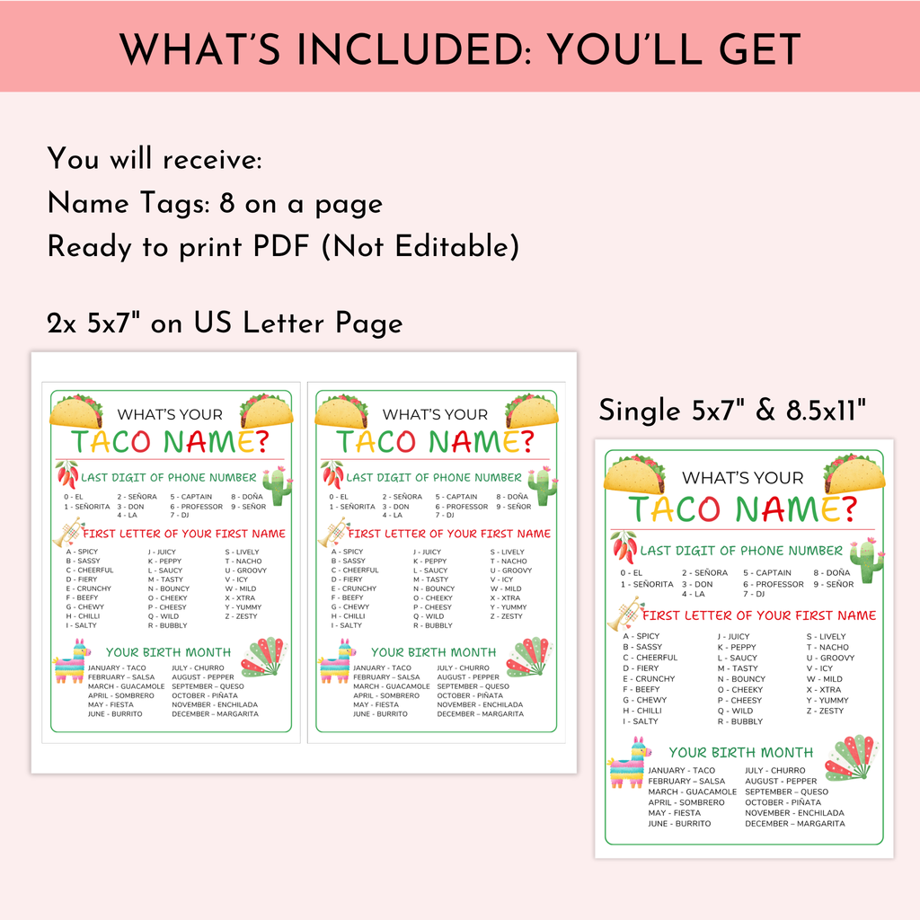 What's your Taco Name Game